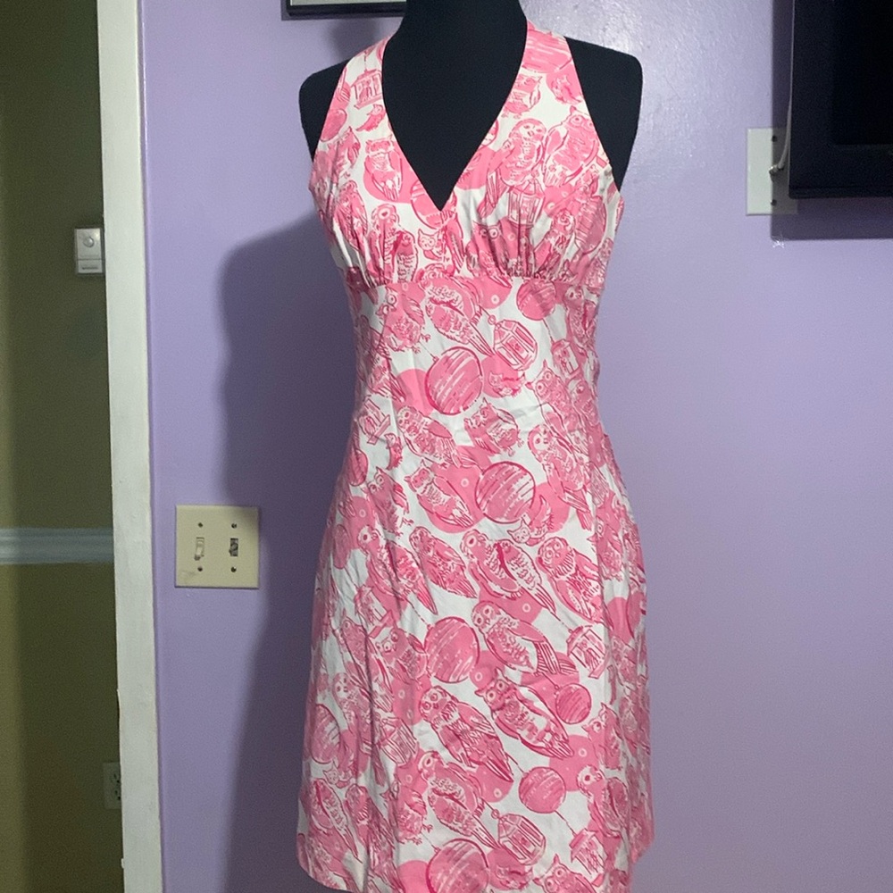 Lily Pulitzer vintage owl halter dress size 6